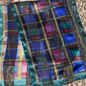 Elaine gold sheer watercolor windowpane scarf stunning iridescent metallic scarf
